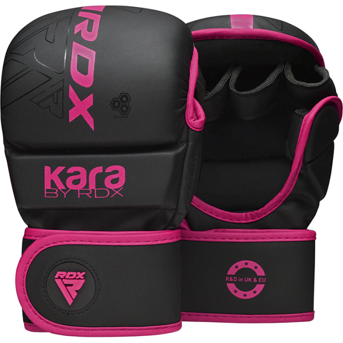 MMA ръкавици - RDX F6 KARA MMA Sparring Gloves Black/Pink - GSR-F6MB